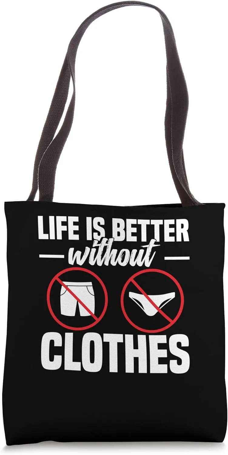 Nudist Camp Freedom Naturism Naked Nudism Symbol Naturist Tote Bag