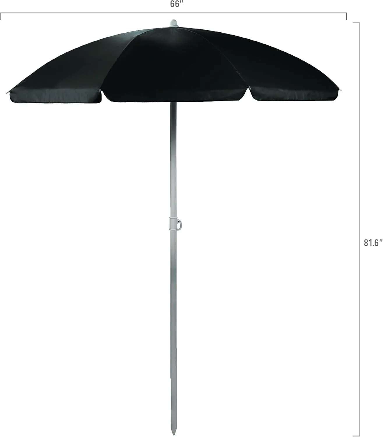 ONIVA - a Picnic Time Brand Outdoor Canopy Sunshade Beach Umbrella 5.5' - Small Patio Umbrella - Beach Chair Umbrella, (Black)
