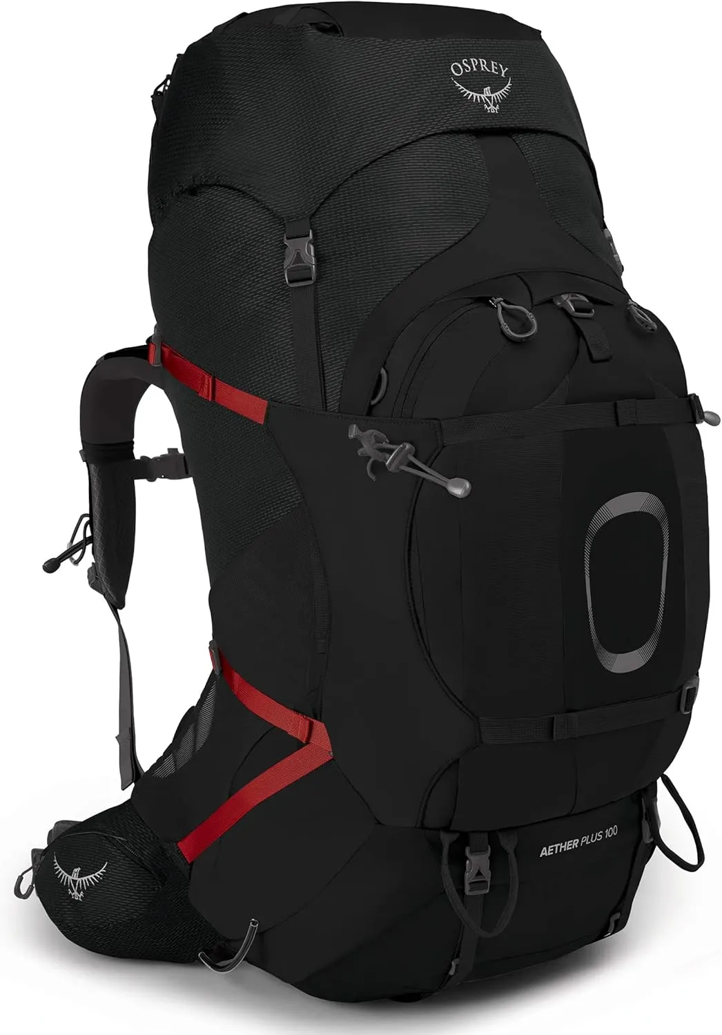 Osprey Aether Plus 100L Men's Backpacking Backpack, Black, L/XL