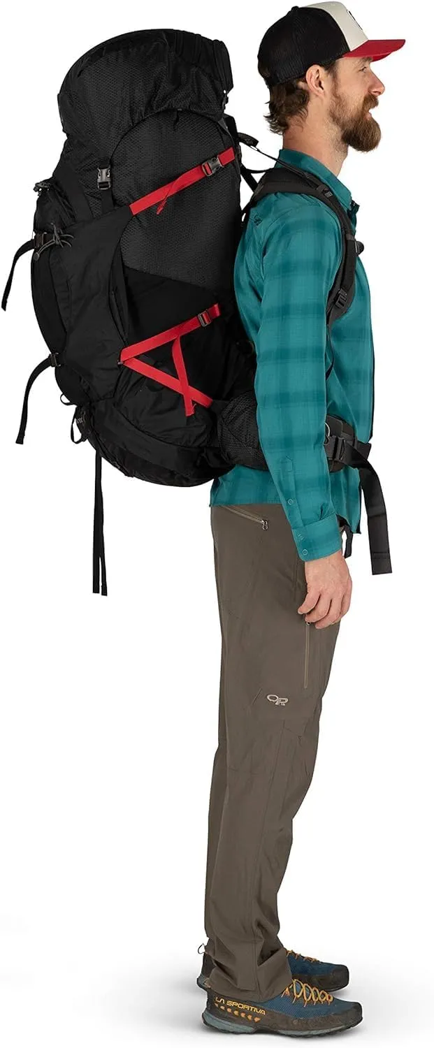 Osprey Aether Plus 100L Men's Backpacking Backpack, Black, L/XL