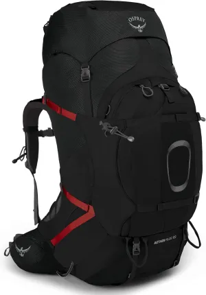 Osprey Aether Plus 100L Men's Backpacking Backpack, Black, L/XL