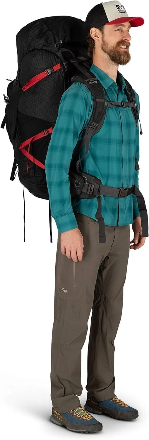 Osprey Aether Plus 100L Men's Backpacking Backpack, Black, L/XL