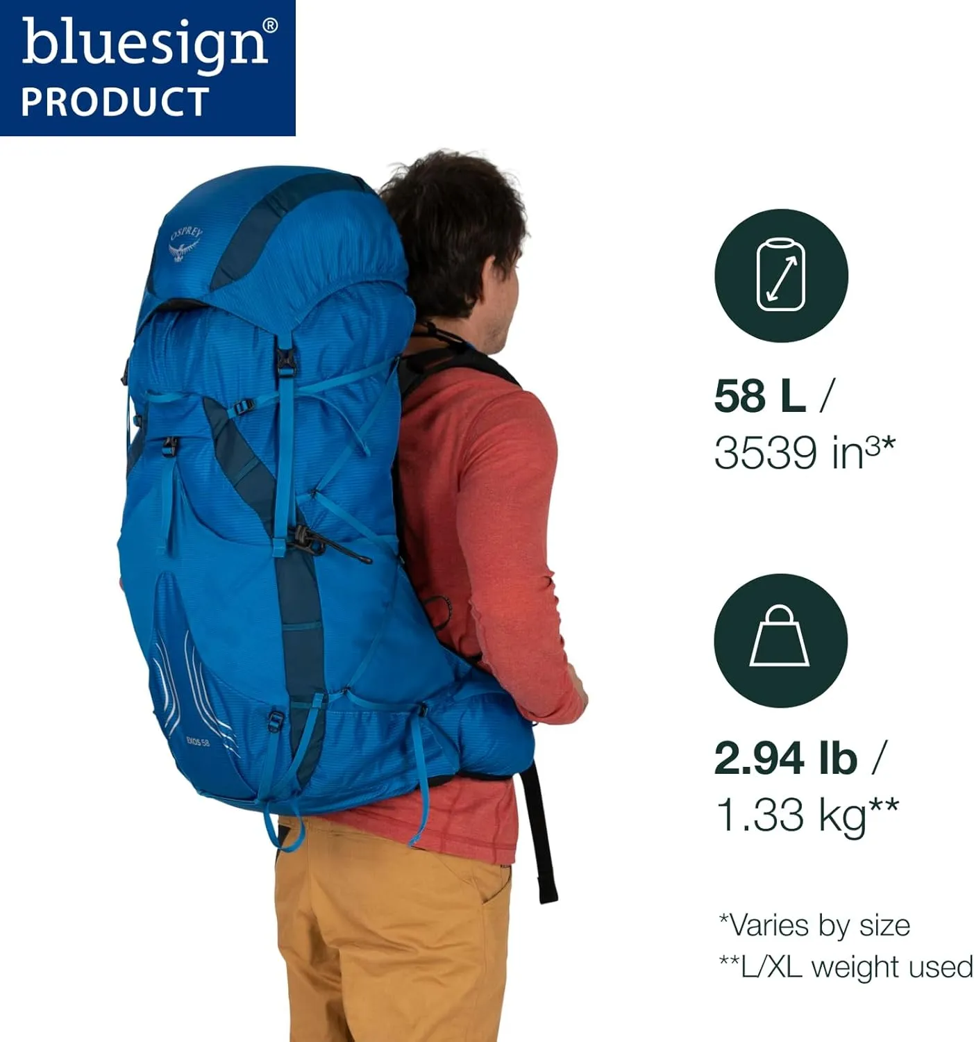 Osprey Exos 58 Men's Ultralight Backpacking Backpack