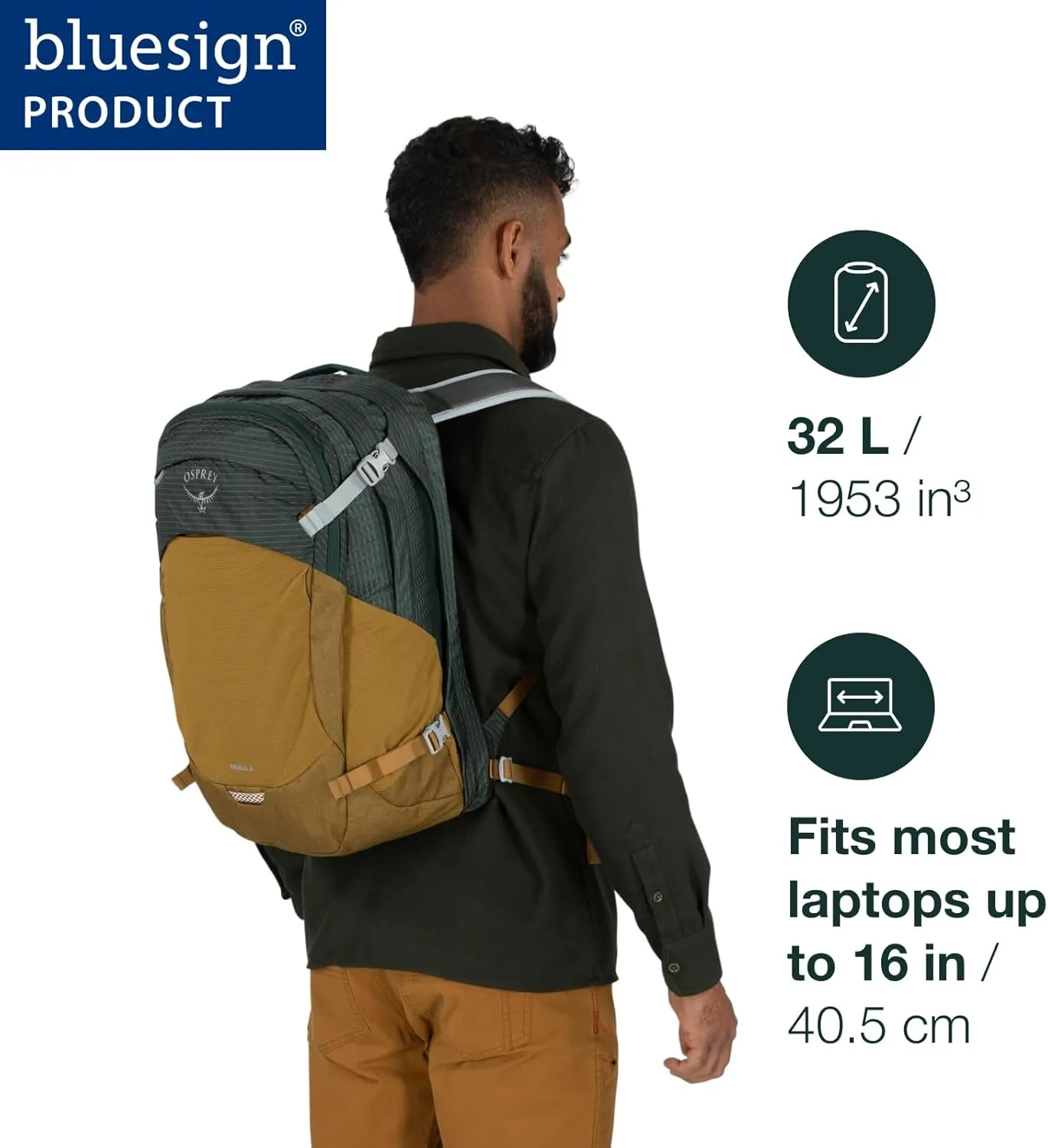 Osprey Nebula Commuter Backpack, Tungsten Soundwave/Grey Heather