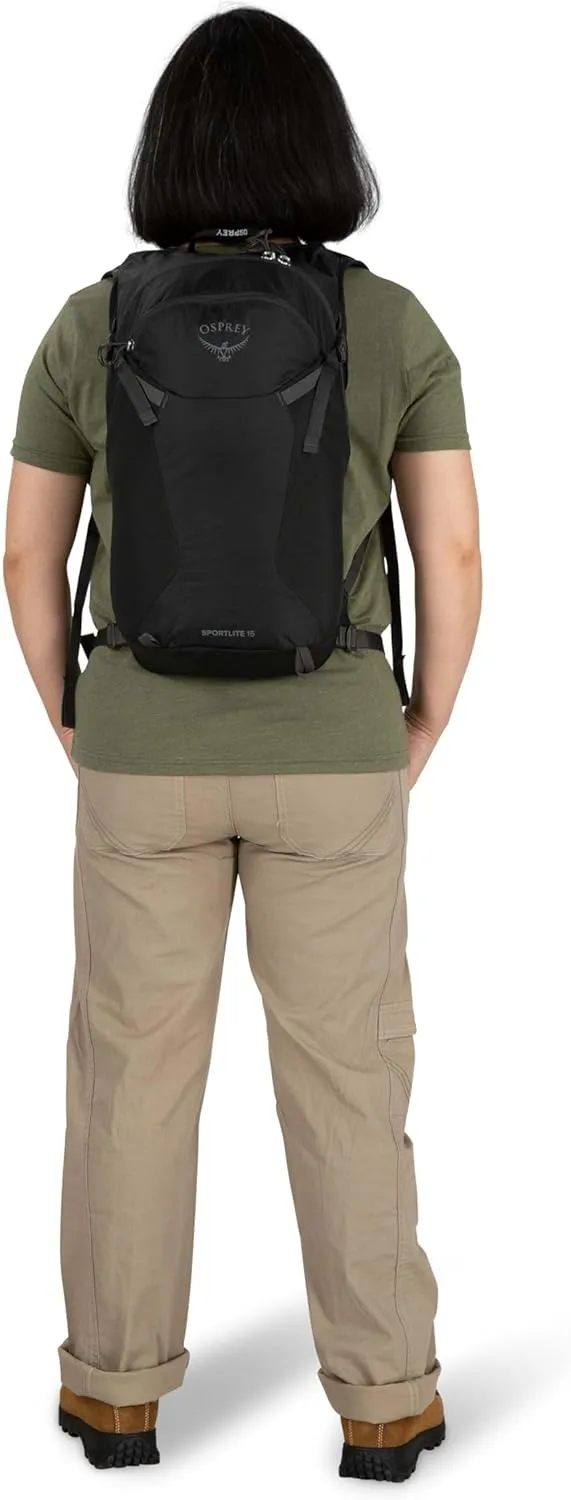Osprey Sportlite 15L Unisex Hiking Backpack with Hydraulics Reservoir, Pine Leaf Green