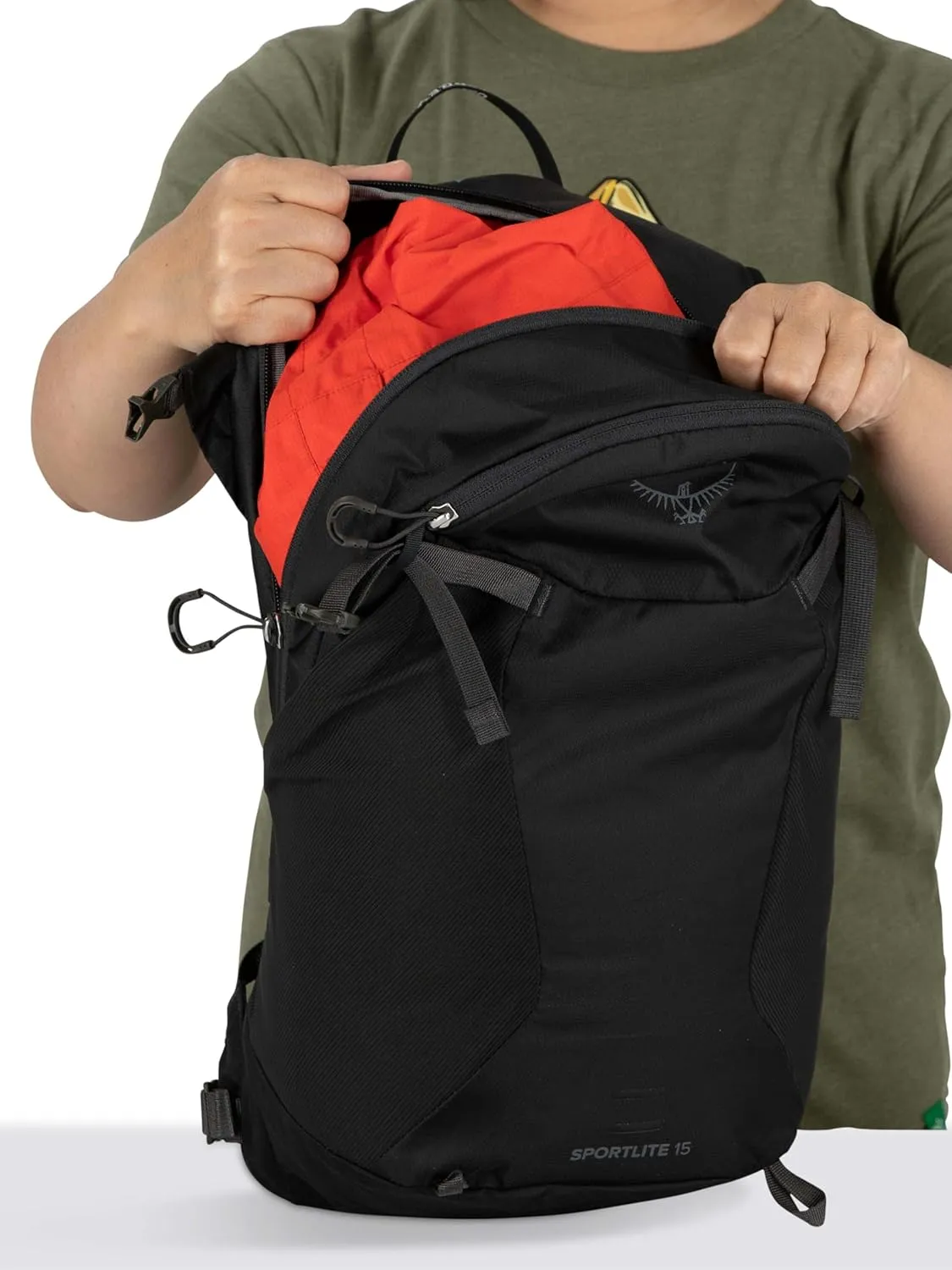 Osprey Sportlite 15L Unisex Hiking Backpack with Hydraulics Reservoir, Pine Leaf Green