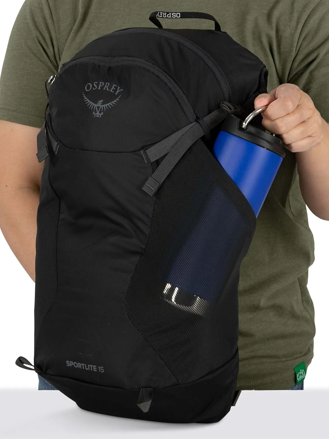 Osprey Sportlite 15L Unisex Hiking Backpack with Hydraulics Reservoir, Pine Leaf Green