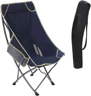 Outdoor Camp Chairs, Ultralight Folding Camping Chair with Backrest Leisure Beach Seat with Mesh External Hanging Bag Portable Backpack Chair Lawn Chairs Adults(A)