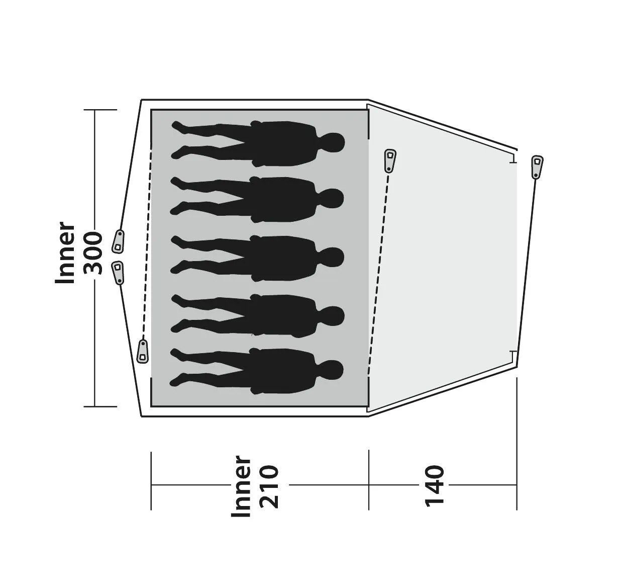 Outwell Cloud 5 Pole Tent Green 5 Person