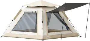 Oxford Cloth Waterproof Family Tent with Bag and Large Mesh Window,3-4 Person Foldable Automatic Camping Tent for Camping,Travel,Backpacking,Hiking,Outdoor