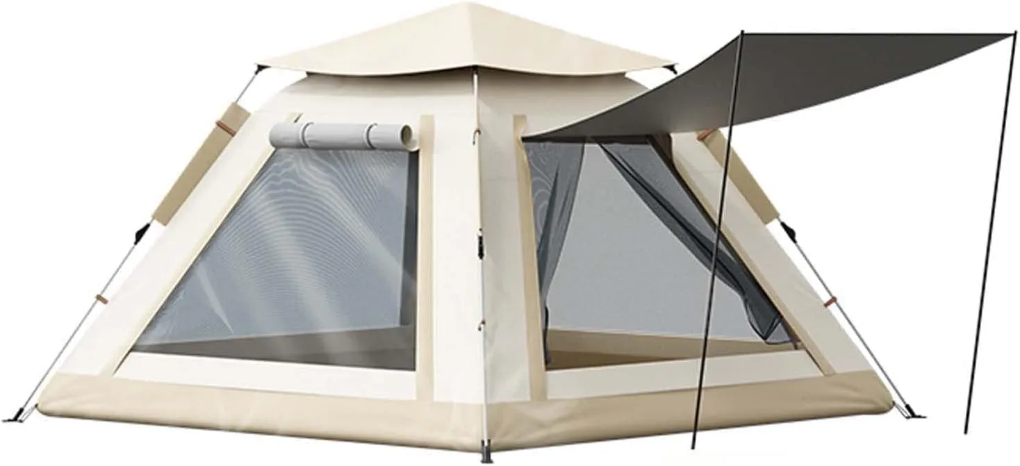 Oxford Cloth Waterproof Family Tent with Bag and Large Mesh Window,3-4 Person Foldable Automatic Camping Tent for Camping,Travel,Backpacking,Hiking,Outdoor