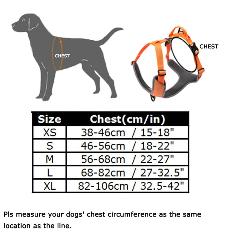Padded Reflective Tactical Dog Harness