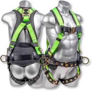 Palmer Safety Hammerhead 5pt Safety Harness Back Padded, QCB Chest, Tongue Buckel Legs Straps, Back & Side D-Rings