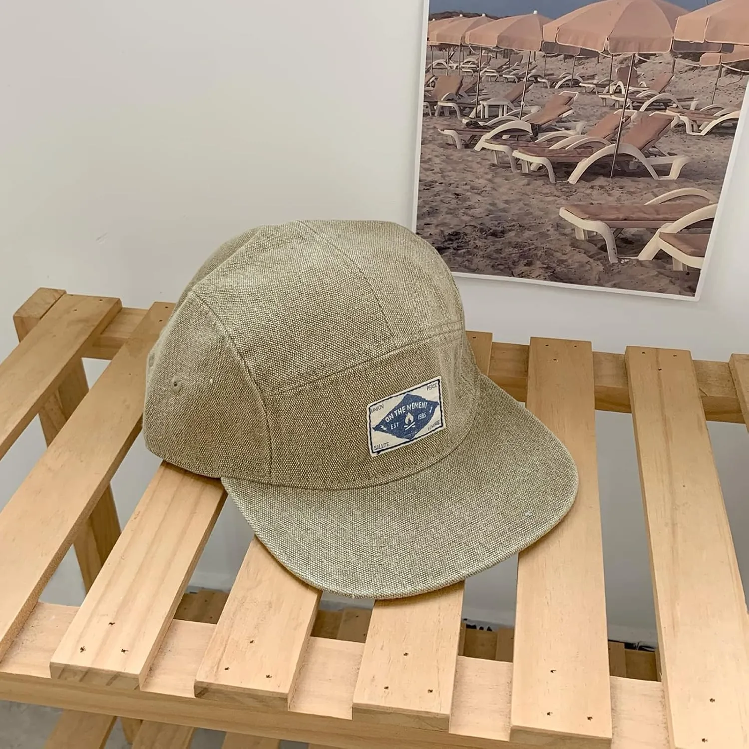Panegy Denim 5 Panel Hat for Men Women Flat Brim Adjustable Lightweight Camp Cap Baseball Cap Skateboard