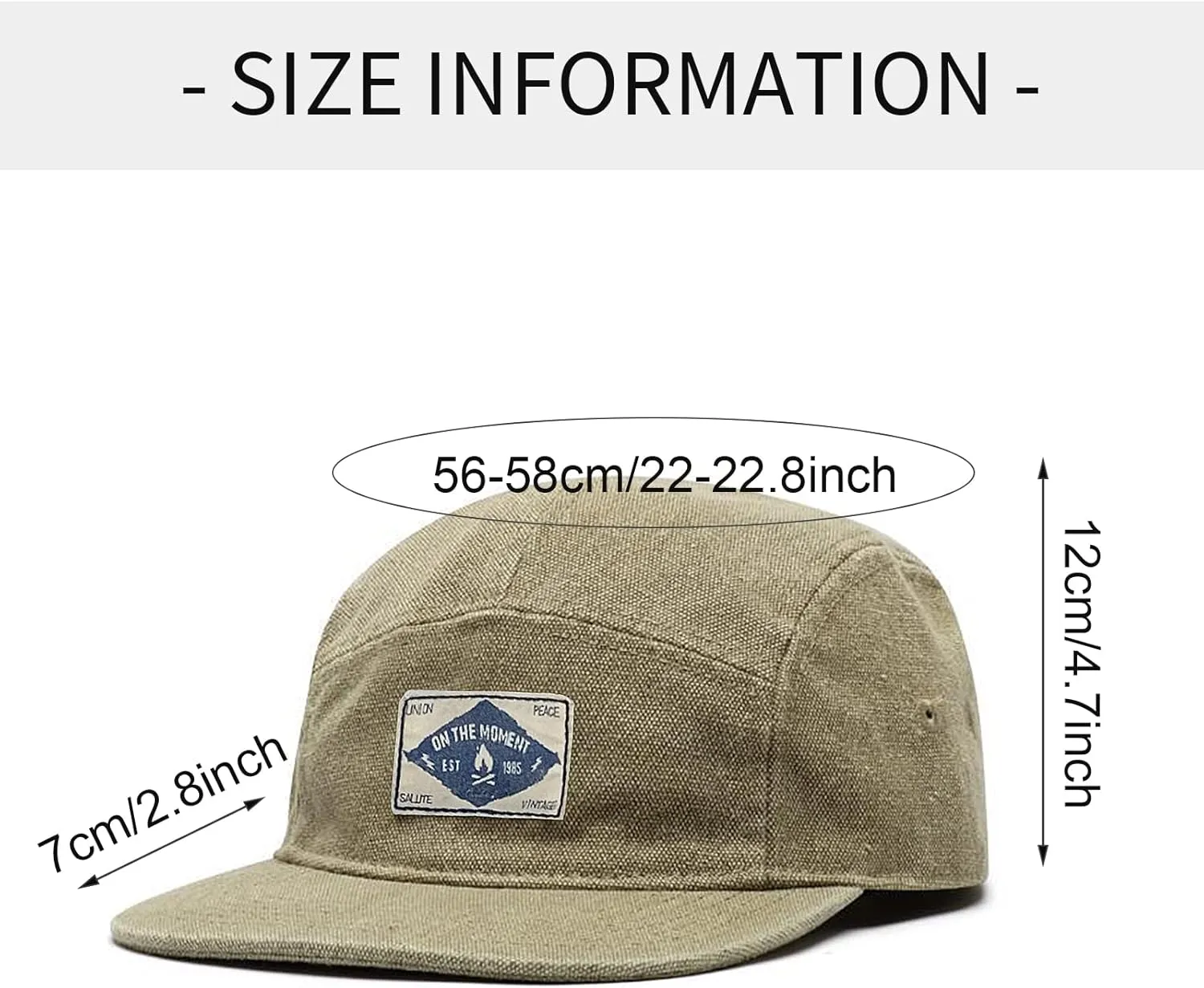 Panegy Denim 5 Panel Hat for Men Women Flat Brim Adjustable Lightweight Camp Cap Baseball Cap Skateboard