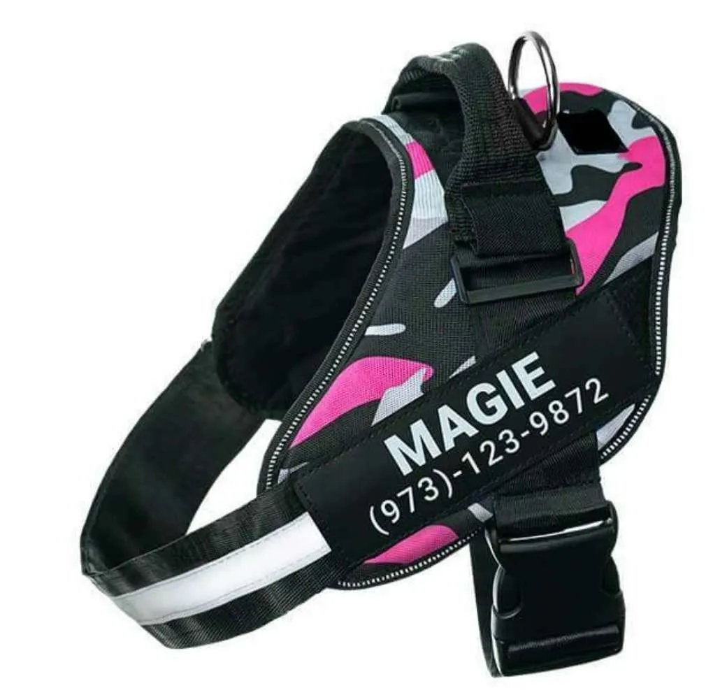 Personalized Custom  Adjustable Reflective Breathable Dog Harness