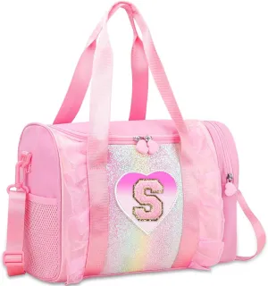 Personalized Monogram Dance Bag for Girls - 3-6 Years Kids Lightweight Water Resistant Oxford Backpack for Ballet Cheerleading Sleepovers Gymnastics Pink S