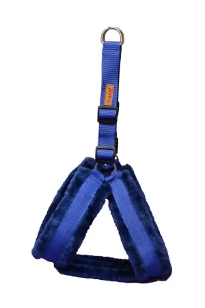 Petshop7 Nylon Fur Dog Harness With Buckle (Large, Blue)