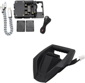 Phone Holder Navigation Bracket Motorcycle for X-MAX 300 400 for N-MAX 155 for Xmax for NMAX 125 Wireless USB Charging Port Holder Mount Motorcycle GPS Phone Navigation Bracket(C)