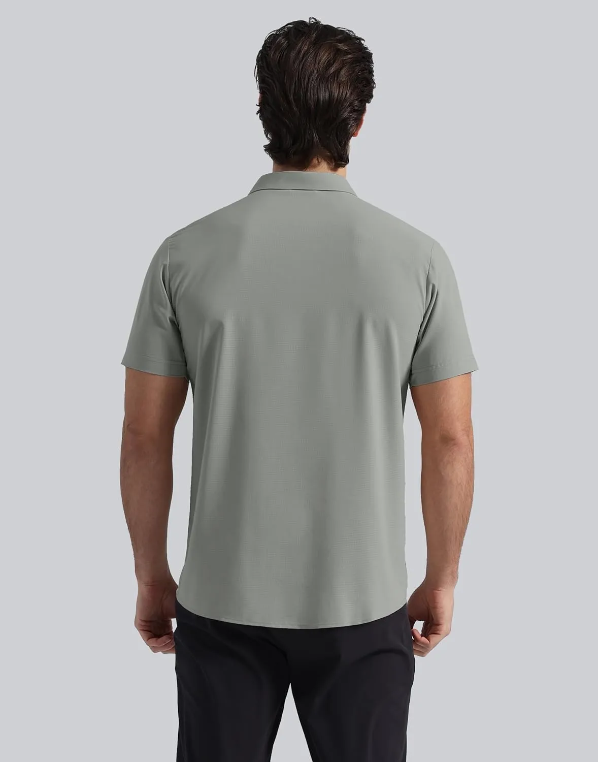 Pioneer Camp Men Fishing Shirts with Zipper Pocket UPF 50  Lightweight Casual Short Sleeve Button Down Shirts for Men Hiking