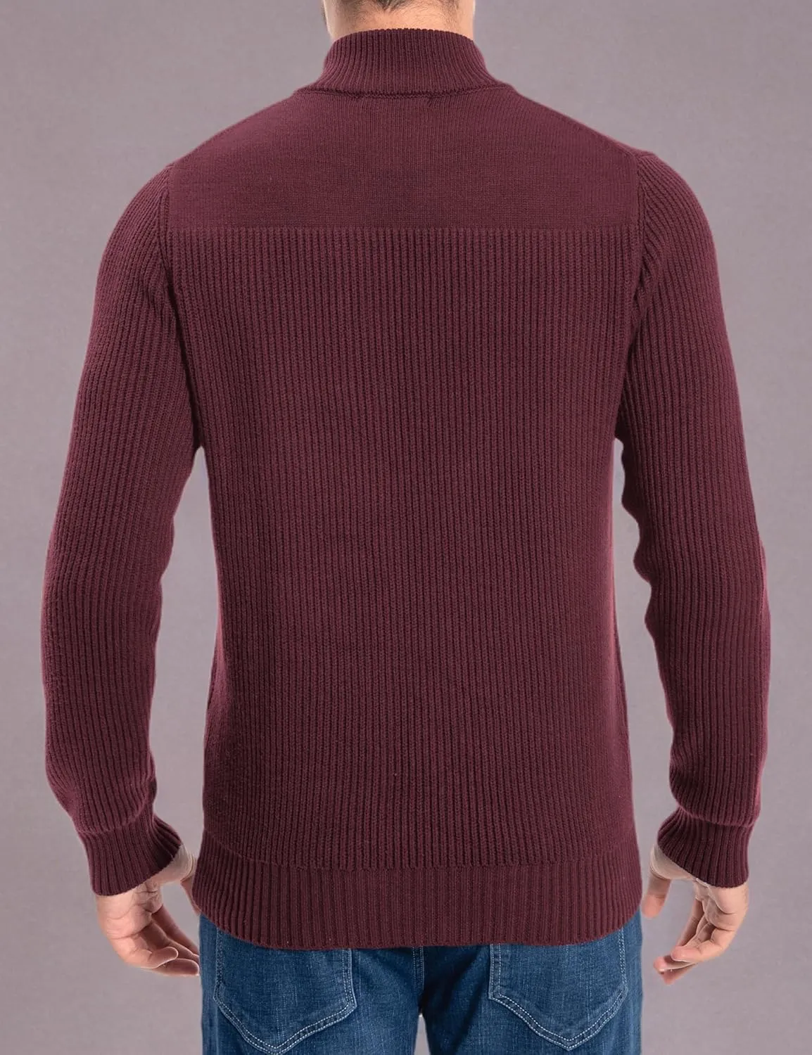 Pioneer Camp Men's Cardigan Sweaters Full Zip Up Stand Collar Slim Fit Casual Knitted Sweater with 2 Front Pockets
