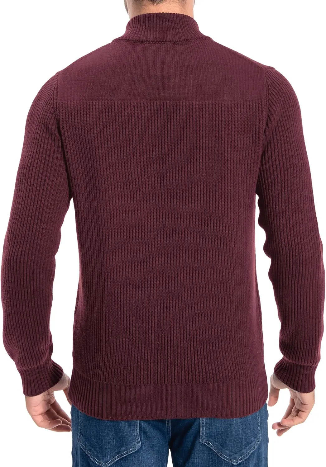 Pioneer Camp Men's Cardigan Sweaters Full Zip Up Stand Collar Slim Fit Casual Knitted Sweater with 2 Front Pockets