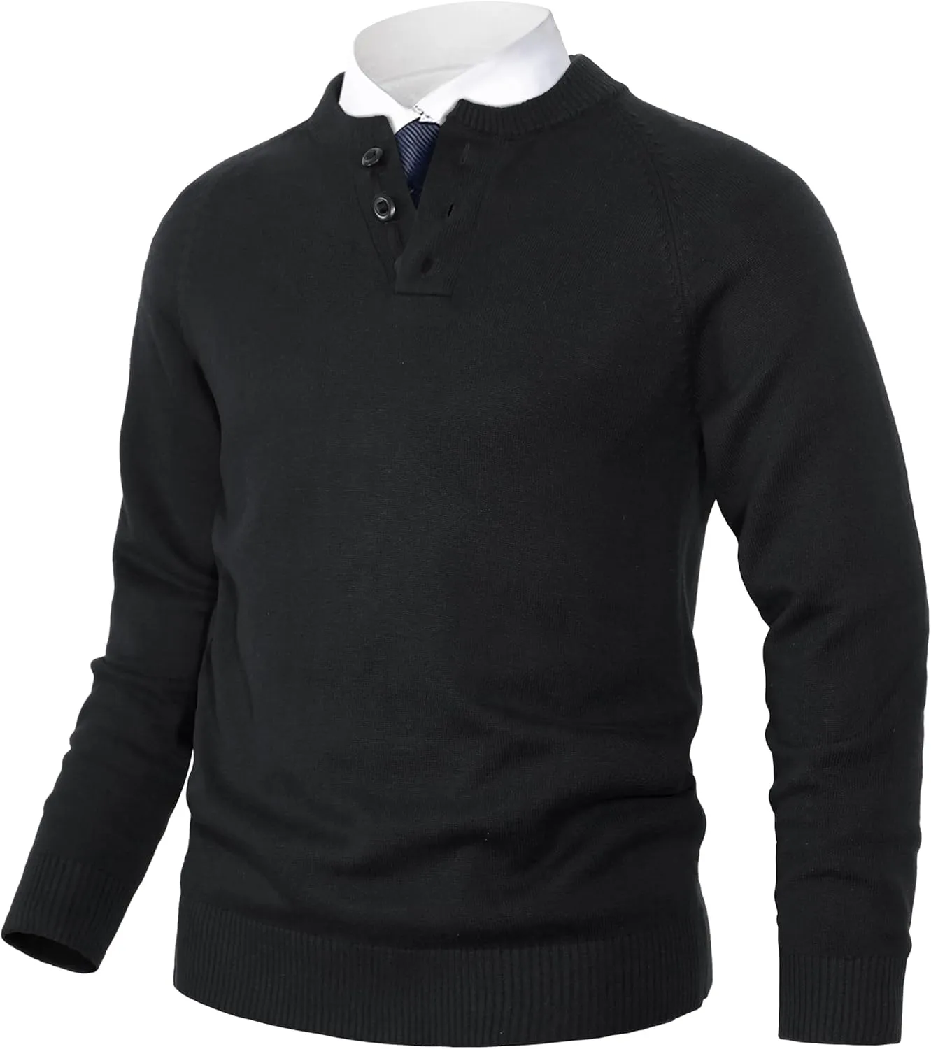 Pioneer Camp Men's Henley Knit Sweater Long Sleeve Button Pullover Sweaters Casual Lightweight Slim Fit Henley Sweaters
