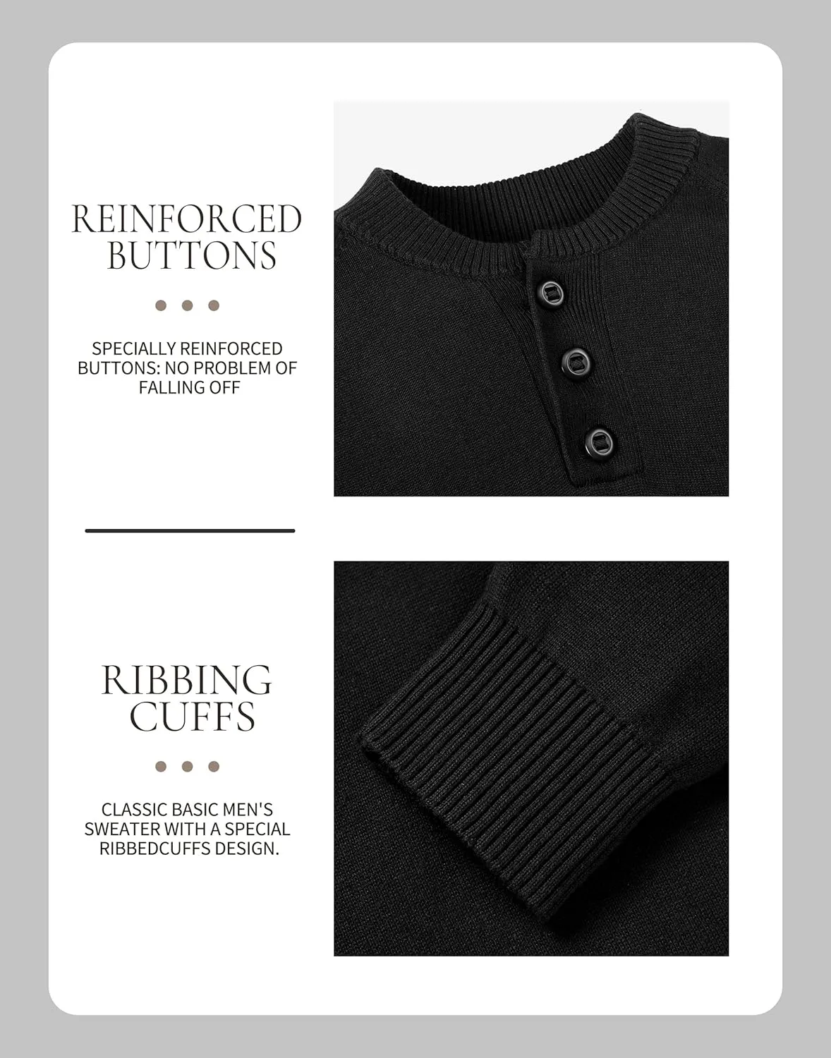 Pioneer Camp Men's Henley Knit Sweater Long Sleeve Button Pullover Sweaters Casual Lightweight Slim Fit Henley Sweaters