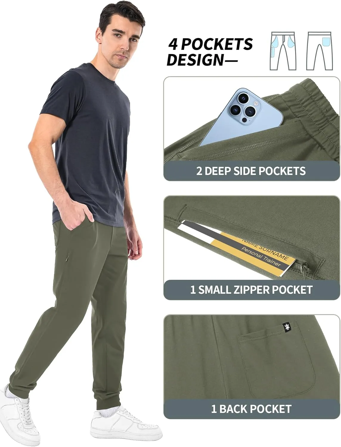 Pioneer Camp Men's Jogger Sweatpants Lightweight Workout Gym Running Track Sweat Pants with Pockets for Athletic Casual