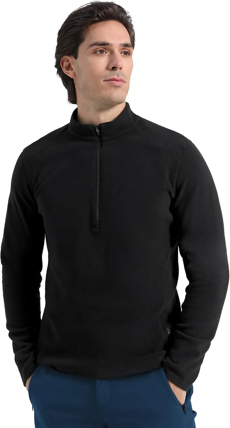 Pioneer Camp Mens Quarter Zip Pullover Fleece Sweater with Zipper Pocket Long Sleeve Sweatshirt Lightweight Thermal Jacket