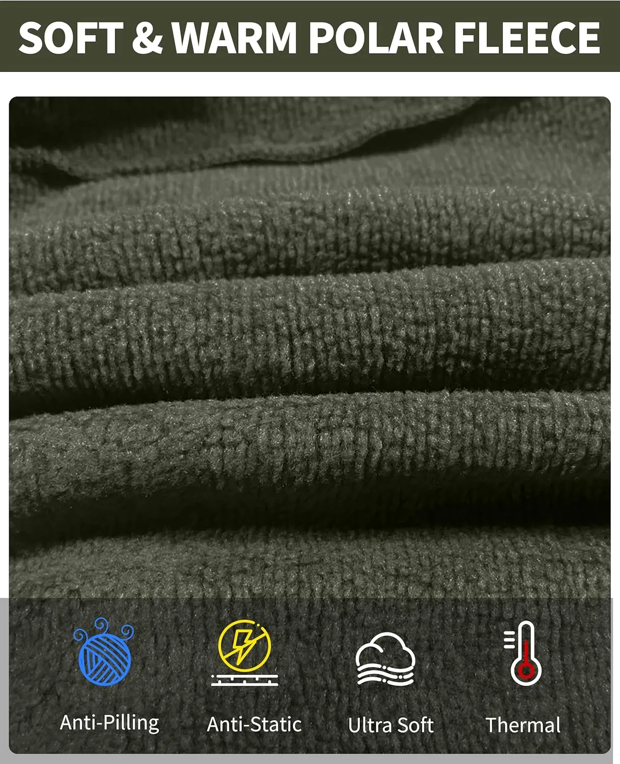 Pioneer Camp Mens Quarter Zip Pullover Fleece Sweater with Zipper Pocket Long Sleeve Sweatshirt Lightweight Thermal Jacket