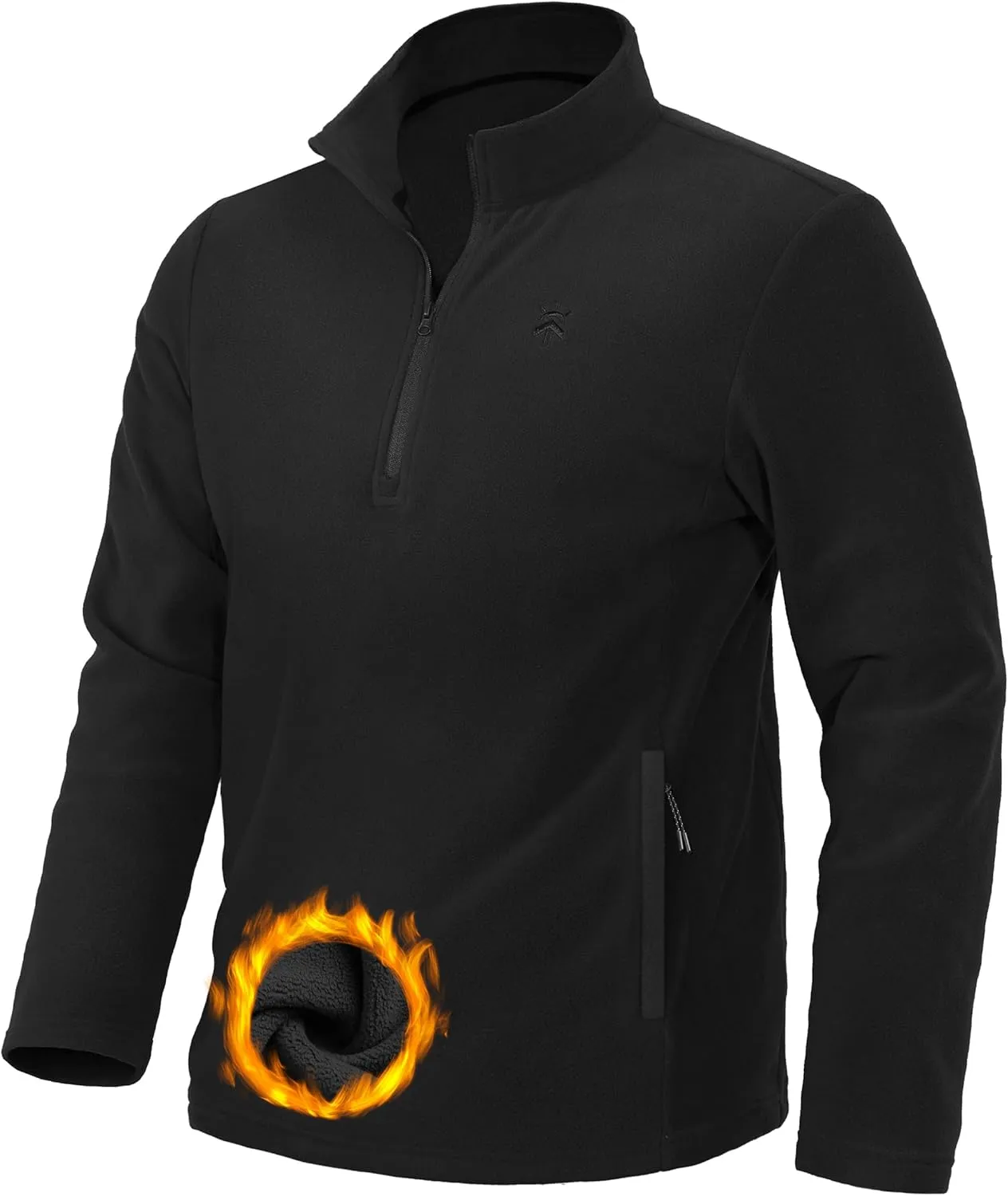 Pioneer Camp Mens Quarter Zip Pullover Fleece Sweater with Zipper Pocket Long Sleeve Sweatshirt Lightweight Thermal Jacket