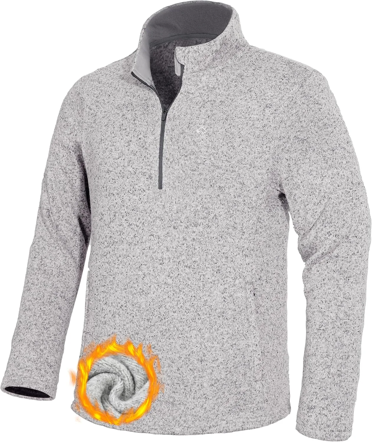 Pioneer Camp Mens Quarter Zip Pullover Fleece Sweater with Zipper Pocket Long Sleeve Sweatshirt Lightweight Thermal Jacket