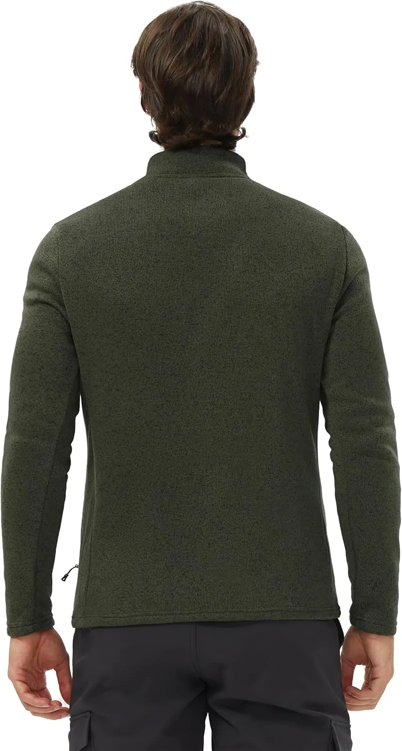 Pioneer Camp Mens Quarter Zip Pullover Fleece Sweater with Zipper Pocket Long Sleeve Sweatshirt Lightweight Thermal Jacket