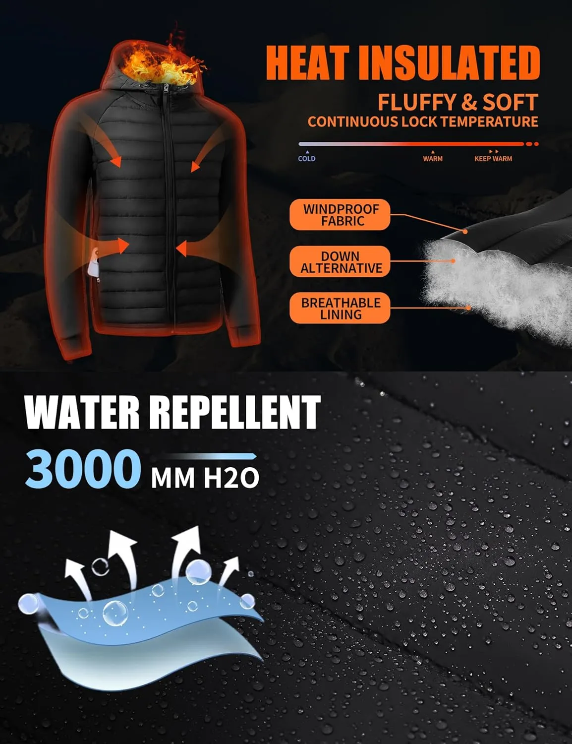 Pioneer Camp Men's Running Jacket Lightweight Puffer Jacket Hybrid Winter Warm Up Insulated Thermal Coat Hiking Golf Sports