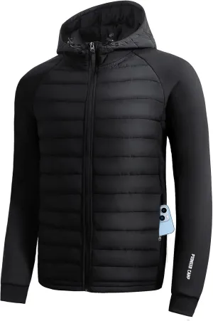Pioneer Camp Men's Running Jacket Lightweight Puffer Jacket Hybrid Winter Warm Up Insulated Thermal Coat Hiking Golf Sports