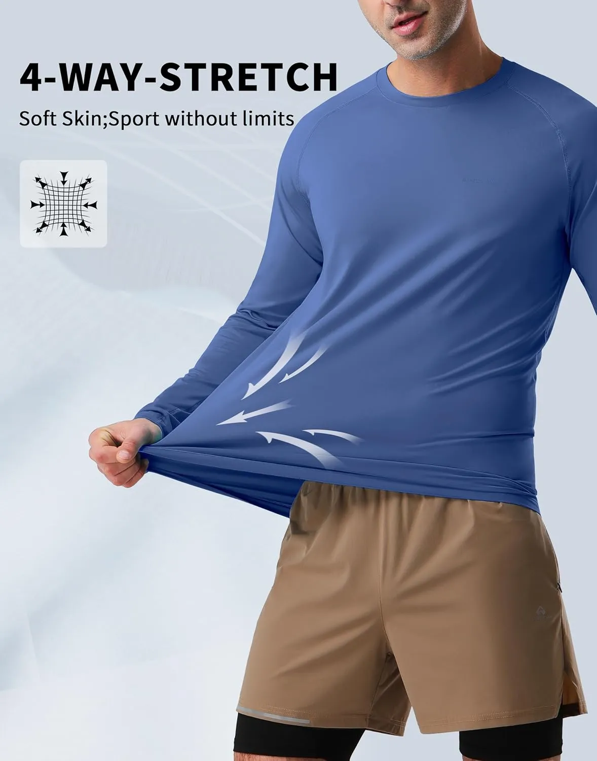 Pioneer Camp Men's Sun UV Protection SPF Shirts UPF50  Rash Guard Long Sleeve Lightweight Hiking Quick Dry Running Swim Shirt