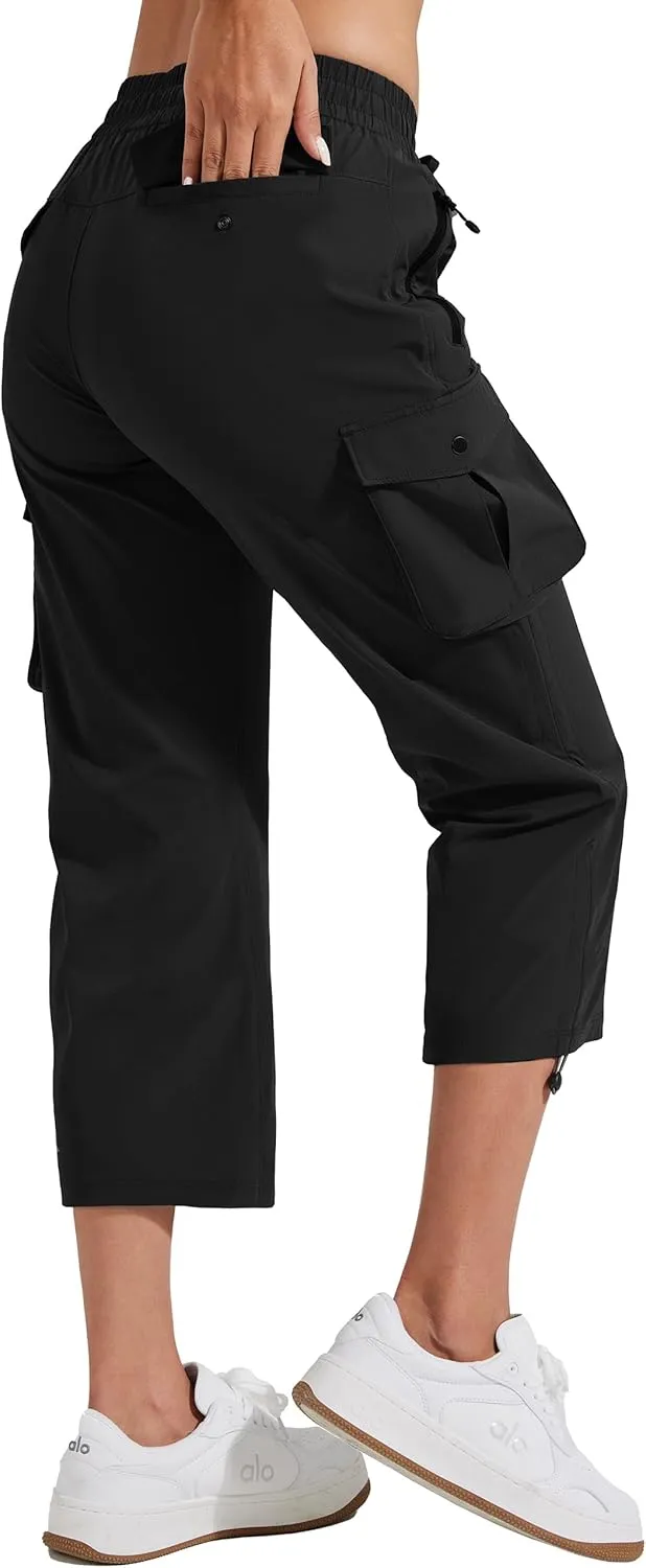 Pioneer Camp Women's Cargo Capris Hiking Pants Lightweight Quick Dry Outdoor Camping Stretch Summer Pants for Women Casual