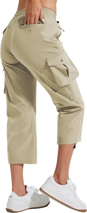 Pioneer Camp Women's Cargo Capris Hiking Pants Lightweight Quick Dry Outdoor Camping Stretch Summer Pants for Women Casual