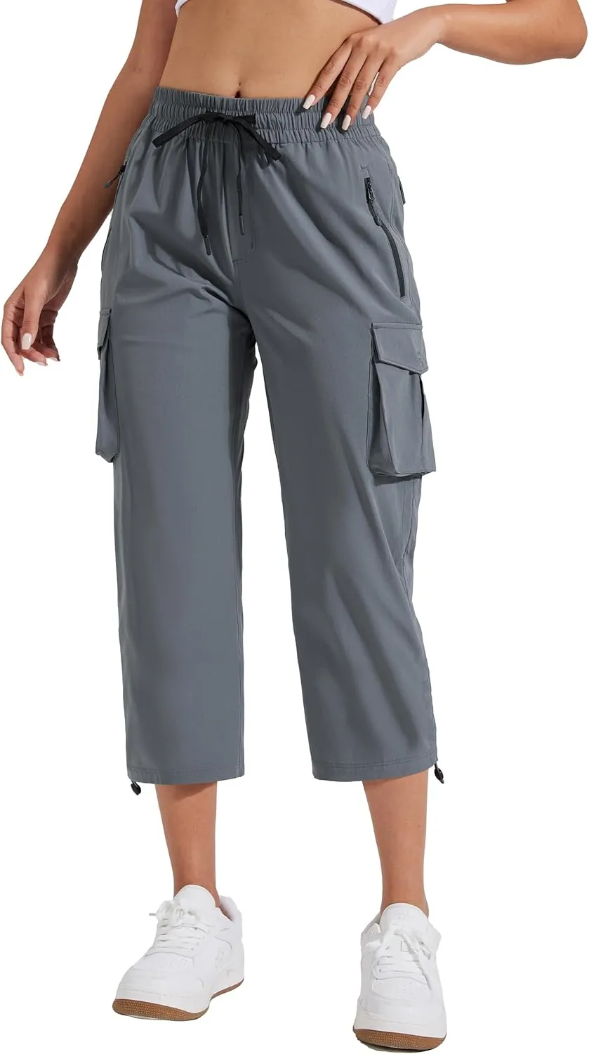 Pioneer Camp Women's Cargo Capris Hiking Pants Lightweight Quick Dry Outdoor Camping Stretch Summer Pants for Women Casual