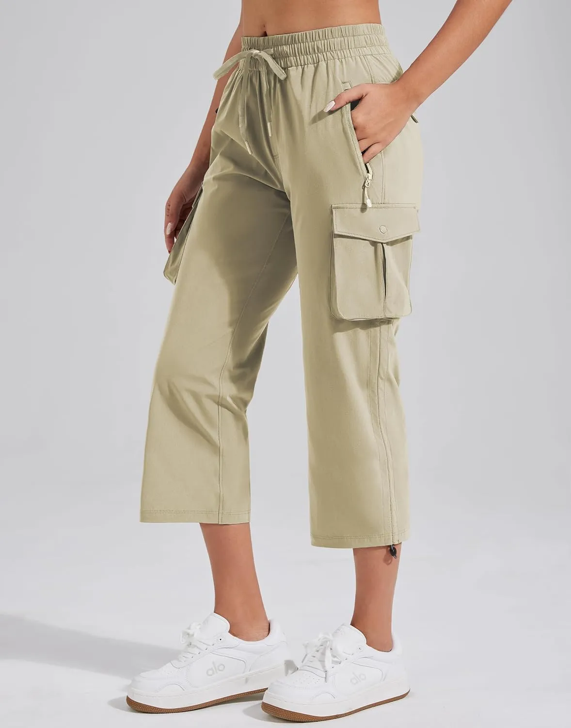 Pioneer Camp Women's Cargo Capris Hiking Pants Lightweight Quick Dry Outdoor Camping Stretch Summer Pants for Women Casual