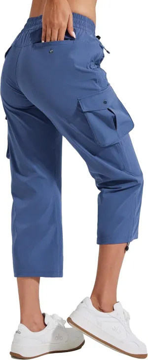 Pioneer Camp Women's Cargo Capris Hiking Pants Lightweight Quick Dry Outdoor Camping Stretch Summer Pants for Women Casual