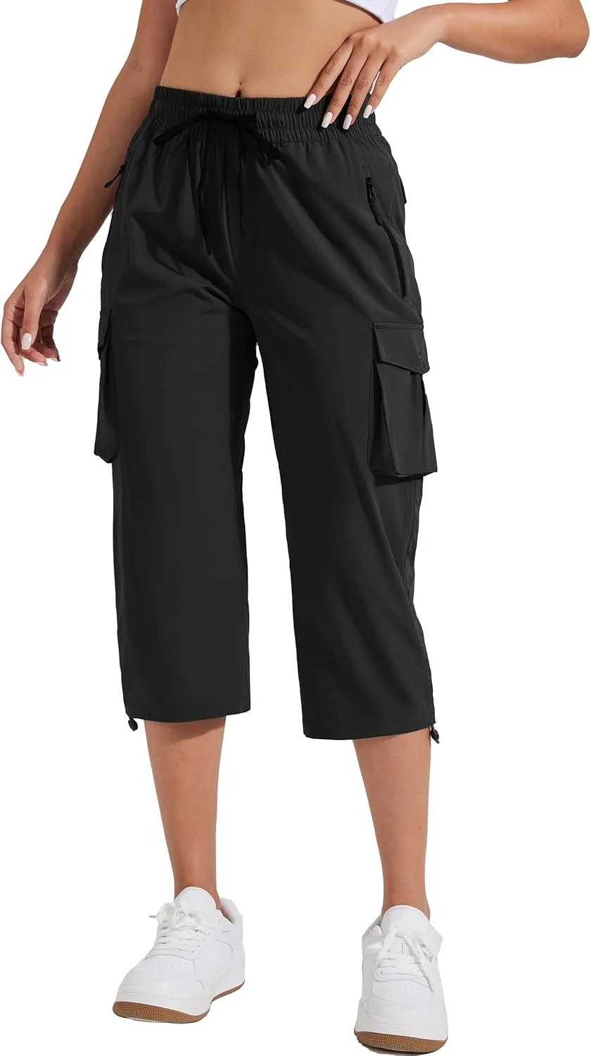 Pioneer Camp Women's Cargo Capris Hiking Pants Lightweight Quick Dry Outdoor Camping Stretch Summer Pants for Women Casual