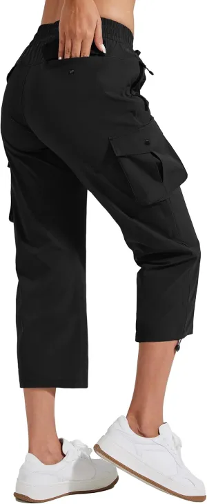 Pioneer Camp Women's Cargo Capris Hiking Pants Lightweight Quick Dry Outdoor Camping Stretch Summer Pants for Women Casual