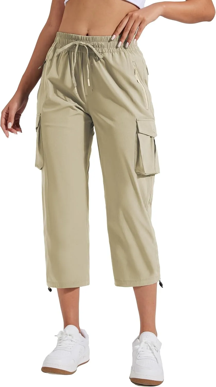 Pioneer Camp Women's Cargo Capris Hiking Pants Lightweight Quick Dry Outdoor Camping Stretch Summer Pants for Women Casual