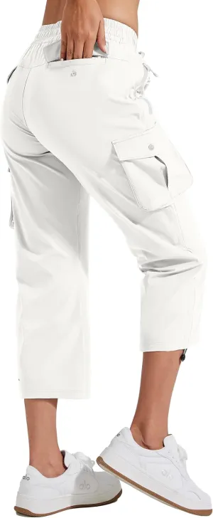 Pioneer Camp Women's Cargo Capris Hiking Pants Lightweight Quick Dry Outdoor Camping Stretch Summer Pants for Women Casual