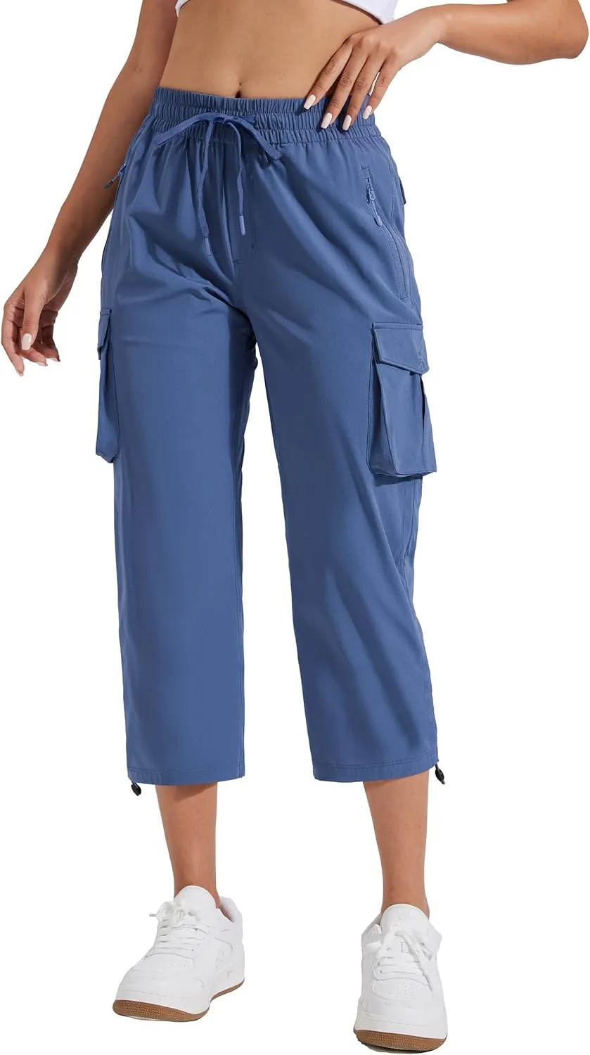 Pioneer Camp Women's Cargo Capris Hiking Pants Lightweight Quick Dry Outdoor Camping Stretch Summer Pants for Women Casual