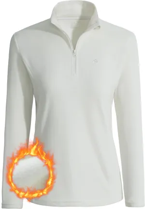 Pioneer Camp Women's Polar Fleece Quarter Zip Pullover Long Sleeve Lightweight Sweatshirt Thermal Athletic Base Layer Tops