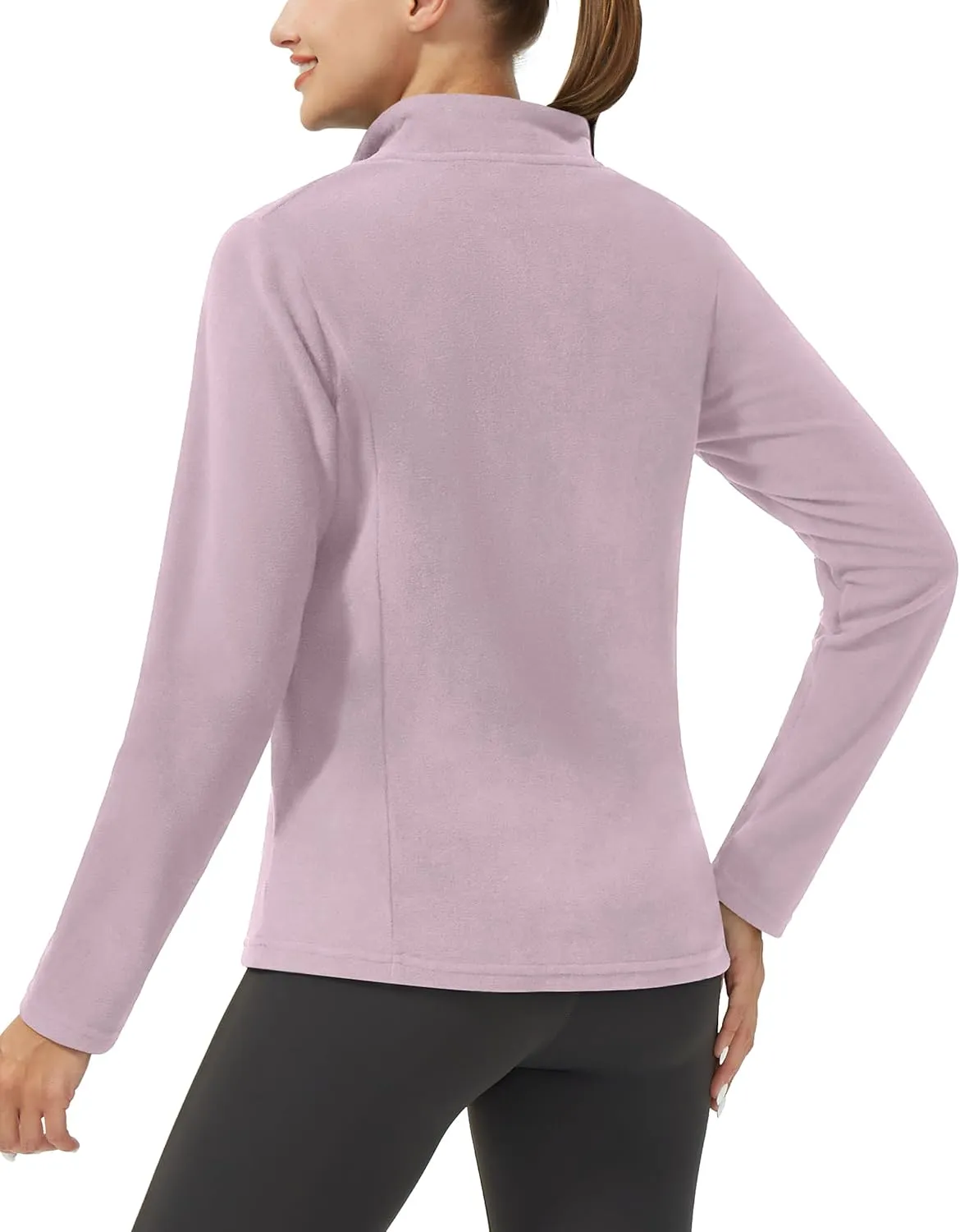 Pioneer Camp Women's Polar Fleece Quarter Zip Pullover Long Sleeve Lightweight Sweatshirt Thermal Athletic Base Layer Tops