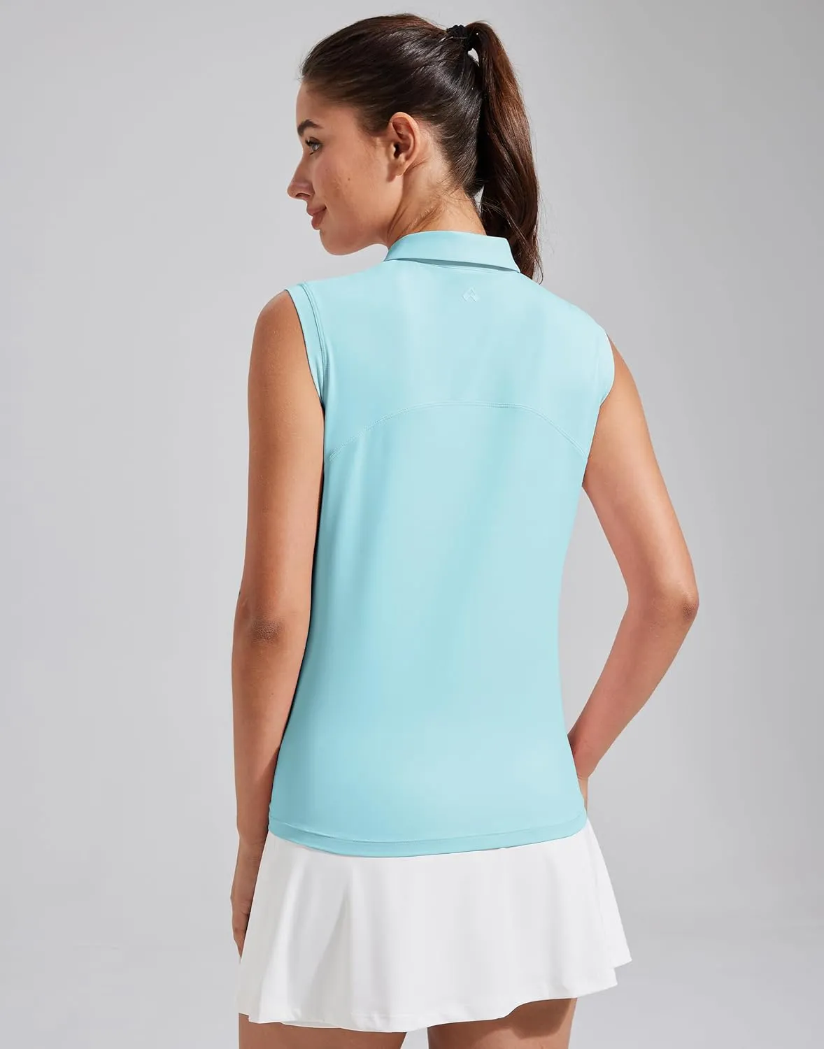 Pioneer Camp Women's Sleeveless Golf Polo Shirts Quarter Zip Up Elastic Quick Dry Lightweight Pickleball Tennis Summer Tops